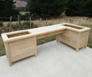 Custom made Bench Seat Planters for the Wellington SPCA