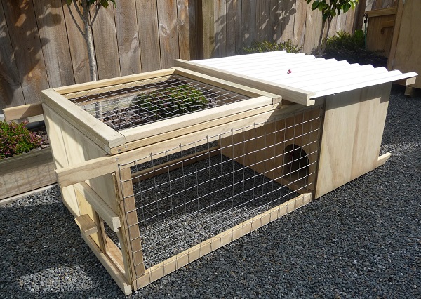 Rabbit hutch at ground level