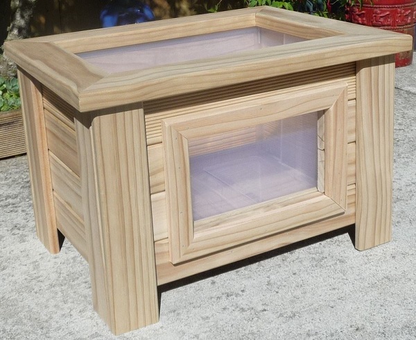 Wooden Fish pond with side view