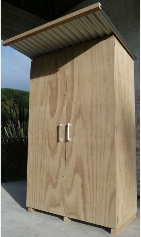 Large upright wooden storage cupboard
